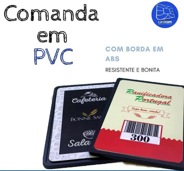 Comanda de consumo para padarias e lanchonetes em PVC